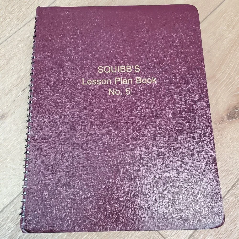 SQUIBBS LESSON PLAN BOOK Vintage Teacher School Planner Blank No 5 Maroon Daily
